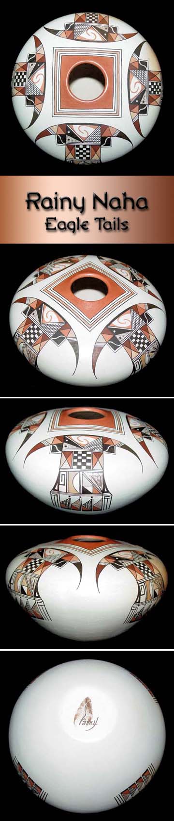 Hopi Pottery Rainy Naha Eagle Tails